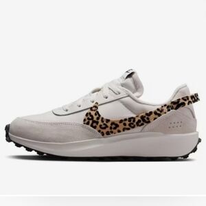 New Nike Waffle Debut Casual Shoes Leopard Print Swoosh Sneakers
